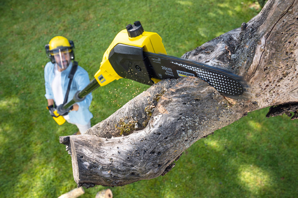 akumulatorowa pila na wysiegniku